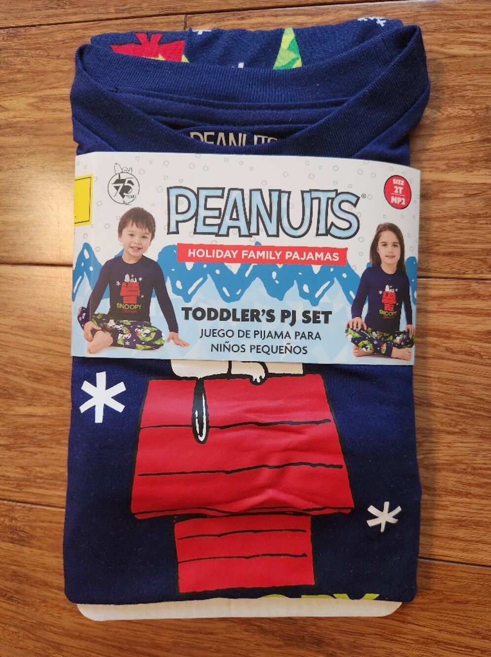 NWT Peanuts Toddler Kids Christmas Winter Pajama Set With Snoopy, 2T